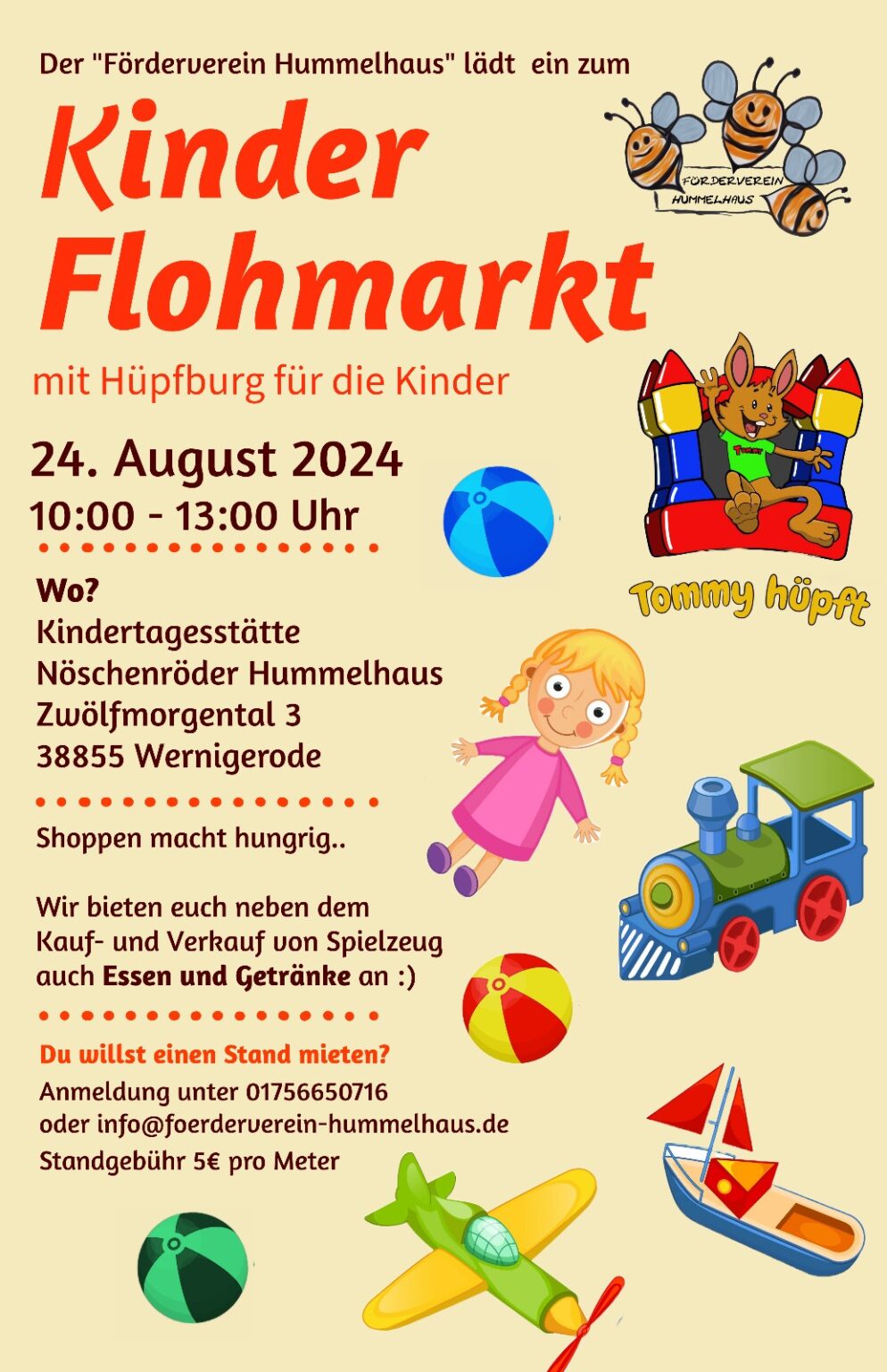 Kinderflohmarkt 24. August 2024 Förderverein Hummelhaus